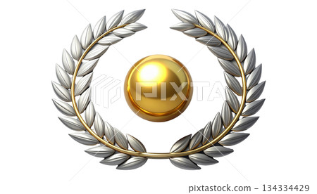 Golden laurel wreath for awards and championships with illustration on white background Golden laurel wreath for awards and championships with illustration on white background 134334429