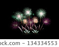 Many flashing colorful fireworks in event amazing with black background. 134334553