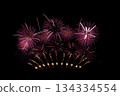 Many flashing colorful fireworks in event amazing with black background. 134334554