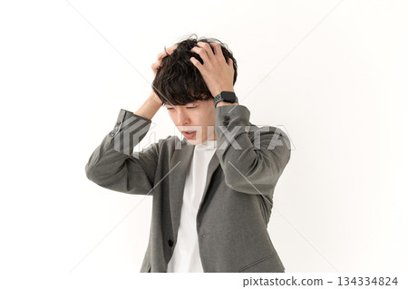 Casual business man worried Casual business man worried 134334824