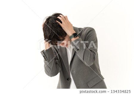 Casual business man worried Casual business man worried 134334825