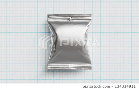 Foil Package Mock up for Copy Space. 3D Rendering. Foil Package Mock up for Copy Space. 3D Rendering. 134334911