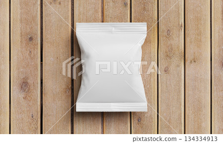 Foil Package Mock up for Copy Space. 3D Rendering. Foil Package Mock up for Copy Space. 3D Rendering. 134334913
