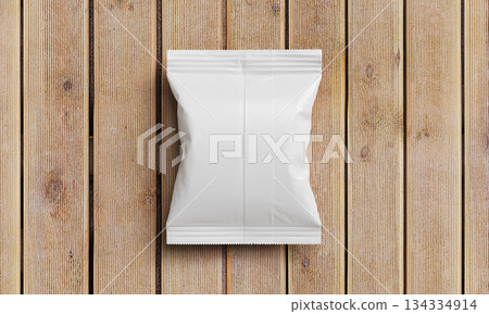 Foil Package Mock up for Copy Space. 3D Rendering. 134334914