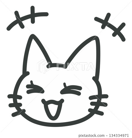 Illustration of a laughing cat Illustration of a laughing cat 134334971
