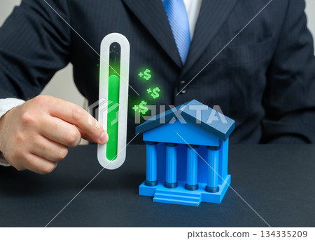 Bank client's credit rating. Credit score. Financial reputation, loan eligibility and personal finance assessment. Banking, consumer finance, lending decisions and risk evaluation. 134335209