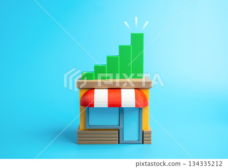 Increased store sales. Increased profits for small businesses. Good marketing and advertising strategy. Retail success, customer demand and revenue growth. 134335212