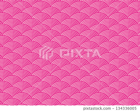 Pink Seigaiha pattern Pink Seigaiha pattern 134336005