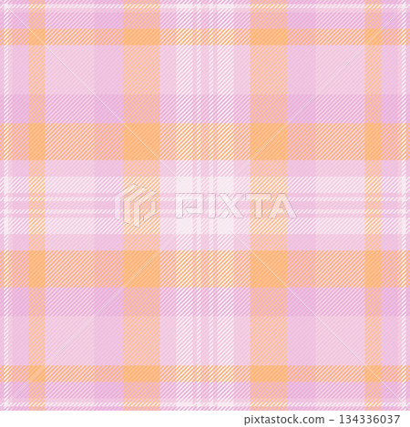 Day vector fabric check, hobby plaid texture textile. Variety background tartan seamless pattern in light and orange colors. Day vector fabric check, hobby plaid texture textile. Variety background tartan seamless pattern in light and orange colors. 134336037