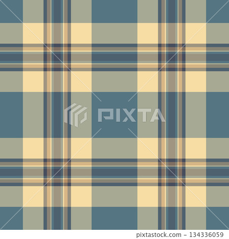 Horizontal background plaid seamless, november tartan check texture. Self fabric textile pattern vector in pastel and amber colors. 134336059