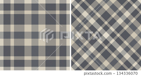 Pattern seamless fabric of texture check background with a plaid textile tartan vector. Set in coffee colors in current fashion trend. 134336070