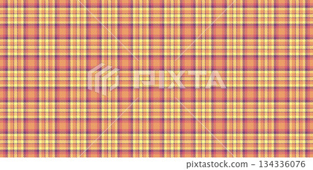 Sensual fabric check background, everyday tartan seamless plaid. Feminine vector pattern textile texture in orange and yellow colors. Sensual fabric check background, everyday tartan seamless plaid. Feminine vector pattern textile texture in orange and yellow colors. 134336076