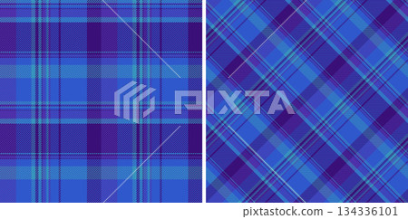 Seamless pattern vector of plaid tartan textile with a fabric background check texture. Set in night colors for interior design inspiration. Seamless pattern vector of plaid tartan textile with a fabric background check texture. Set in night colors for interior design inspiration. 134336101