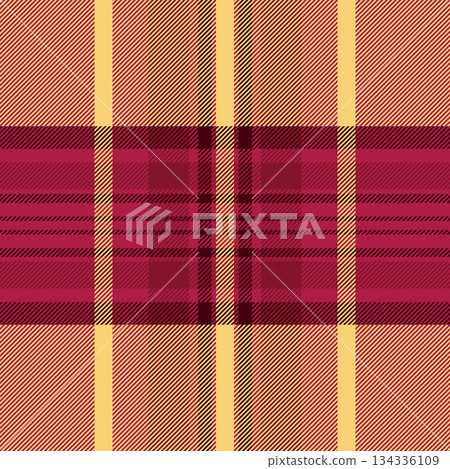 Classic tartan pattern in red and tan. Perfect for backgrounds, textiles, or design elements with a traditional or Scottish theme. Versatile and stylish. 134336109
