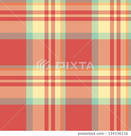 Trendy plaid pattern.  Use for textiles, backgrounds, apparel, or design elements. Evokes a vintage, warm, and cozy vibe. Great for fashion, home decor. 134336116