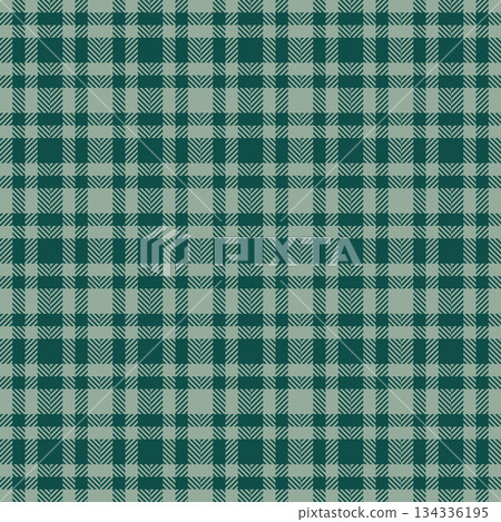 Installing vector seamless background, exotic plaid texture fabric. Carnival check tartan pattern textile in pastel and teal colors. 134336195