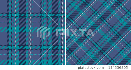Seamless fabric texture of pattern tartan check with a plaid background textile vector. Set in winter colors for interior design inspiration. 134336205