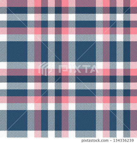 Full textile tartan pattern, repeating seamless texture fabric. Bandana background vector plaid check in cyan and white colors. 134336239