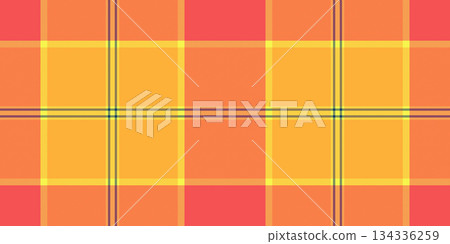 Gift plaid check textile, rag background tartan fabric. Full pattern vector texture seamless in amber and red colors. Gift plaid check textile, rag background tartan fabric. Full pattern vector texture seamless in amber and red colors. 134336259