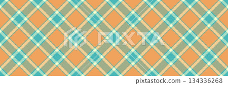 Mesh texture fabric check, tiny vector seamless plaid. Aged tartan pattern textile background in sandy brown and teal colors. Mesh texture fabric check, tiny vector seamless plaid. Aged tartan pattern textile background in sandy brown and teal colors. 134336268