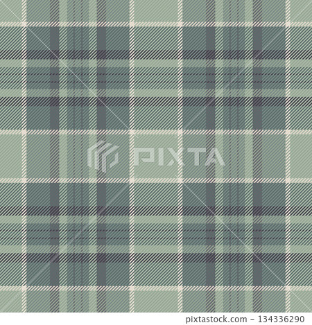 Difficult seamless tartan background, volume plaid textile fabric. Diamond texture pattern vector check in pastel and dim gray colors. 134336290