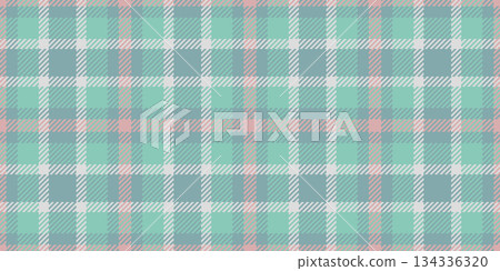 Costume pattern fabric check, lady vector background plaid. Empty textile texture tartan seamless in pastel and teal colors. 134336320