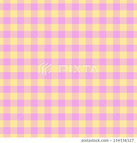 Present vector tartan texture, hipster seamless background textile. Newborn plaid check pattern fabric in light goldenrod and yellow colors. 134336327