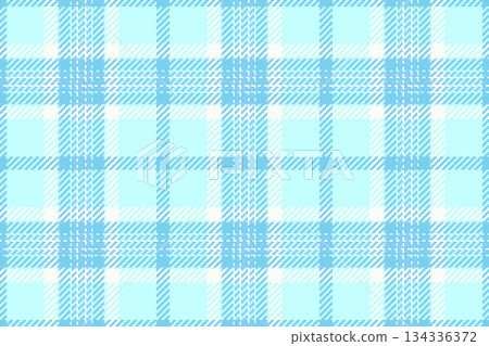 Perfection fabric plaid seamless, close-up texture check tartan. Turquoise background textile vector pattern in cyan and light colors. 134336372