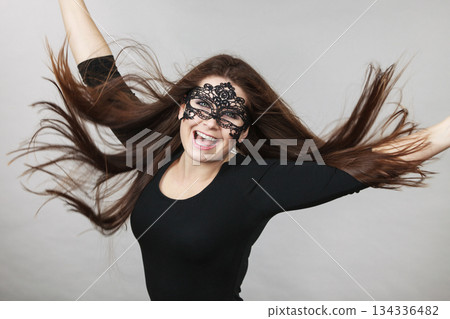 Mysterious woman wearing lace mask Mysterious woman wearing lace mask 134336482