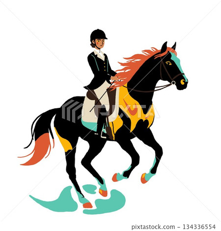 Boy riding a horse Boy riding a horse 134336554