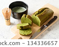 Cut matcha pound cake 134336657