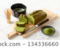 Cut matcha pound cake 134336660
