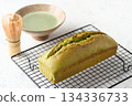 Baked matcha pound cake 134336733