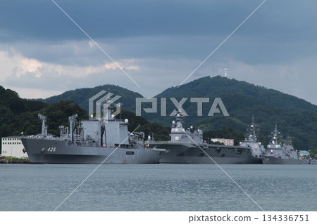 An escort ship berthing An escort ship berthing 134336751