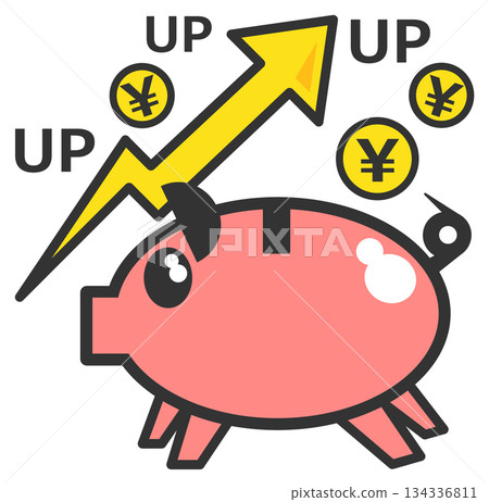 圖示：一個人儲蓄並投資股票，從而增加財富。 134336811