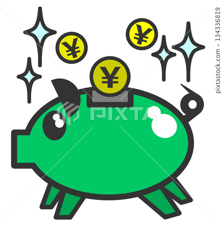 Illustration of a person saving money and investing in stocks, which increases their wealth Illustration of a person saving money and investing in stocks, which increases their wealth 134336819