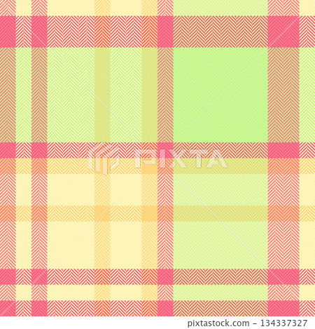 Tie pattern vector textile, purchase fabric plaid seamless. Greeting card background check tartan texture in green and red colors. 134337327
