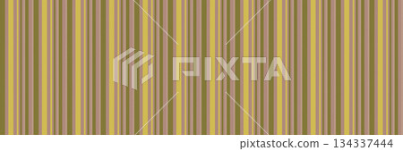Cross fabric vertical texture, effect stripe lines textile. Old-fashioned background vector seamless pattern in yellow and purple colors. 134337444