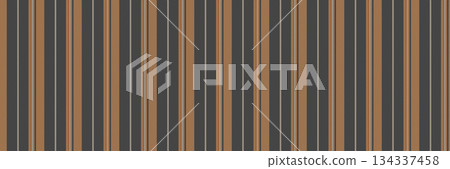 Arack lines vector fabric, scrapbook stripe textile seamless. Gost vertical background texture pattern in grey and orange colors. 134337458