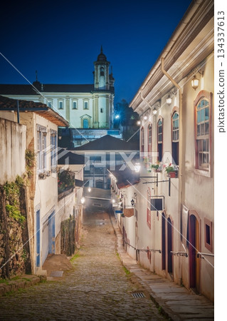 Old Town Ouro Preto and Blue Hour 134337613