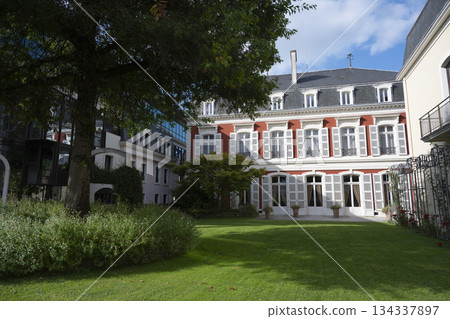 Mont de Marsan city hall building in the Landes department garden setting 134337897