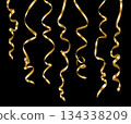 Golden serpentine on a dark background. Vector illustration 134338209
