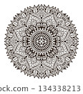 Coloring book mandala page for kdp book interior 134338213