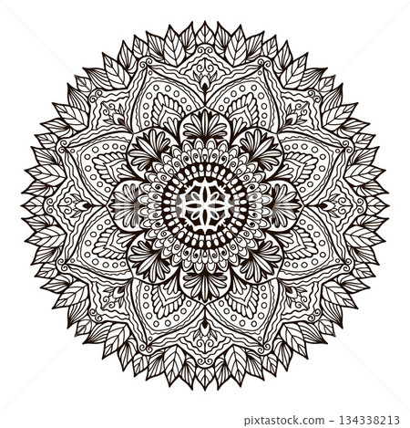 Coloring book mandala page for kdp book interior Coloring book mandala page for kdp book interior 134338213