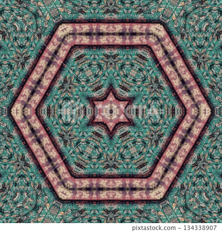 Embroidery Print Design with Traditional Sashiko and Kogin Stitching and Asanoha Motifs . Elegant Japanese Textile Pattern for Fabric, Surface & Print Design 134338907