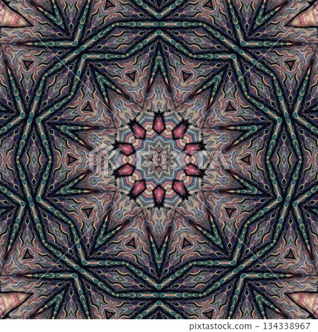 Embroidery Print Design with Traditional Sashiko and Kogin Stitching and Asanoha Motifs . Elegant Japanese Textile Pattern for Fabric, Surface & Print Design 134338967