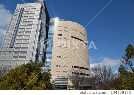 Looking up at Osaka Museum of History 134339190