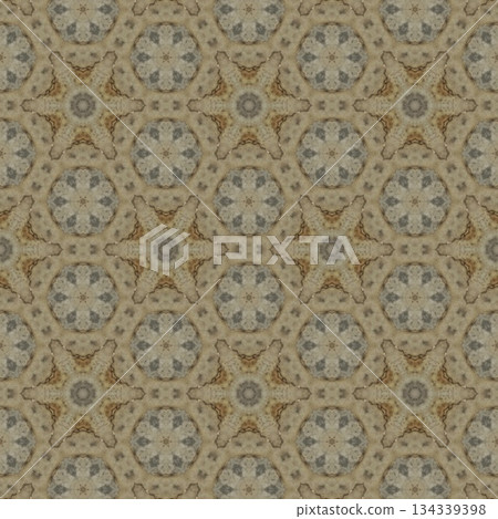 Mixed Embroidery Print Design Featuring Traditional Japanese Motifs. Elegant Textile Pattern for Fabric, Surface and Print Design 134339398