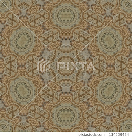 Mixed Embroidery Print Design Featuring Traditional Japanese Motifs. Elegant Textile Pattern for Fabric, Surface and Print Design 134339424