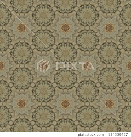 Mixed Embroidery Print Design Featuring Traditional Japanese Motifs. Elegant Textile Pattern for Fabric, Surface and Print Design 134339427